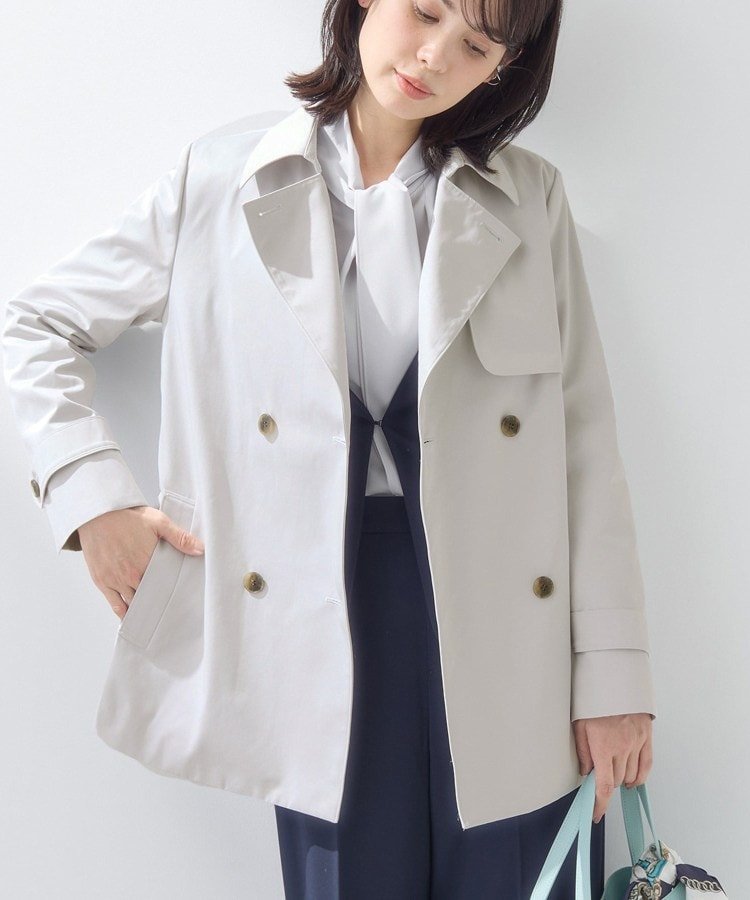 【インディヴィ/INDIVI】の【花粉付着防止/撥水/UVケア】名品トレンチコート インテリア・キッズ・メンズ・レディースファッション・服の通販 founy(ファニー) 　ファッション　Fashion　レディースファッション　Fashion for Women　アウター　Coat / Outerwear Collection　コート・ロングコート・ピーコート　Long Coats, Peacoats & More　トレンチコート / 春秋の定番アウター　Trench Coats　春　Spring　コンパクト　Compact, Small Size　スタイリッシュ　Stylish, Fashionable　スマート　Smart, Elegant　スーツ　Suit, Formalwear　ツイル　Twist, Twisted Detail　デニム　Denim, Jeans Material　バランス　Balance, Style Balance　フォルム　Silhouette, Form　ポケット　Pocket, Pocket Detail　エレガント 上品　Elegant　ビジネス 仕事 通勤　Business / Work / Commuting　ライトグレー|ID: prp329100004918421 ipo3291000000036890348
