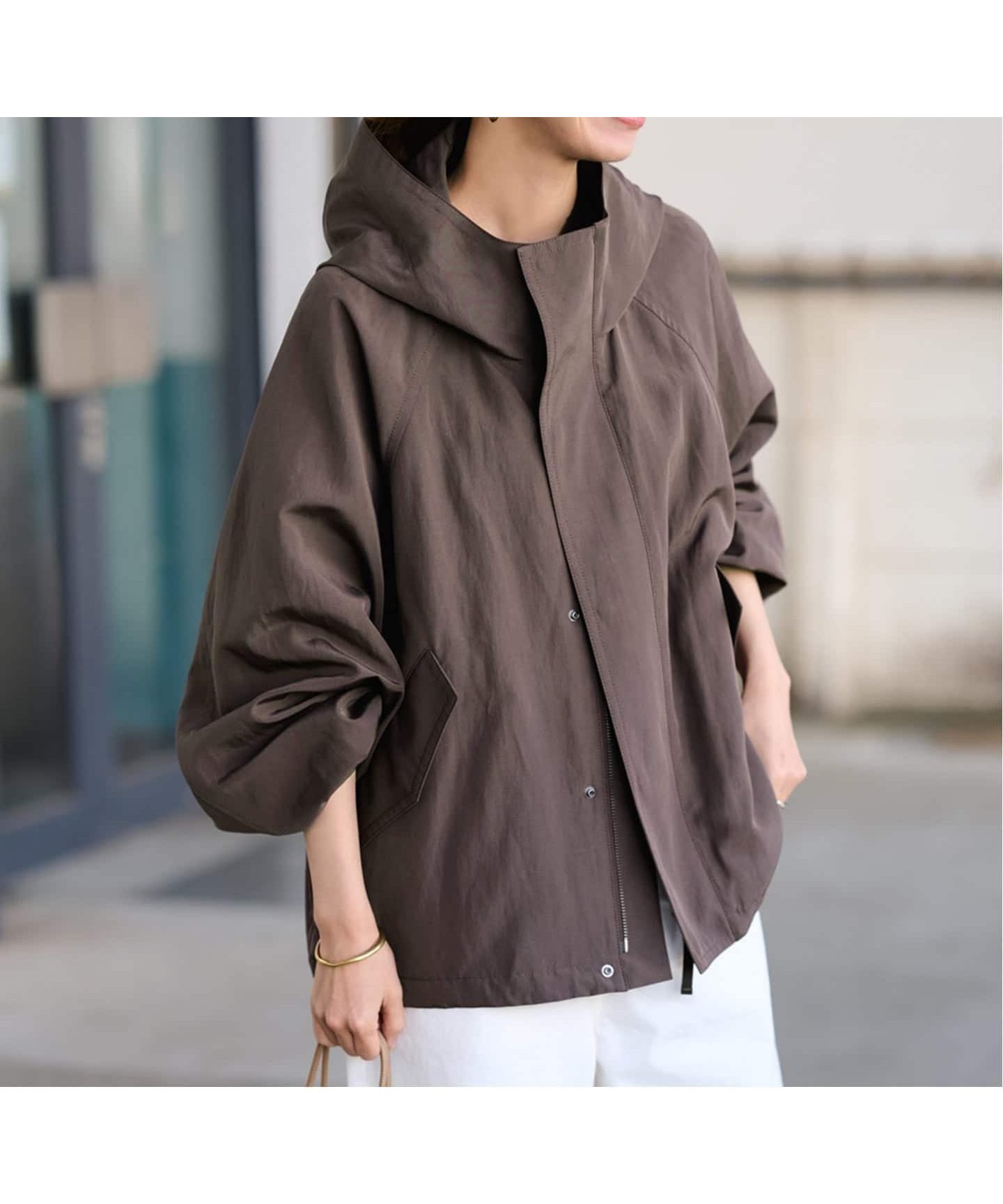 【フレームワーク/FRAMeWORK】の≪追加≫リネンPLタッサーフードショートブルゾン 3 インテリア・キッズ・メンズ・レディースファッション・服の通販 founy(ファニー) 　ファッション　Fashion　レディースファッション　Fashion for Women　アウター　Coat / Outerwear Collection　ブルゾンジャケット・スポーティアウター　Blouson Jackets　ショート　Short, Short Length　シンプル　Simple, Minimal　ブルゾン　Blouson, Bomber Jacket　リネン　Linen, Linen Fabric　再入荷　Restock / Back in Stock　ブラウン|ID: prp329100004918427 ipo3291000000036890374