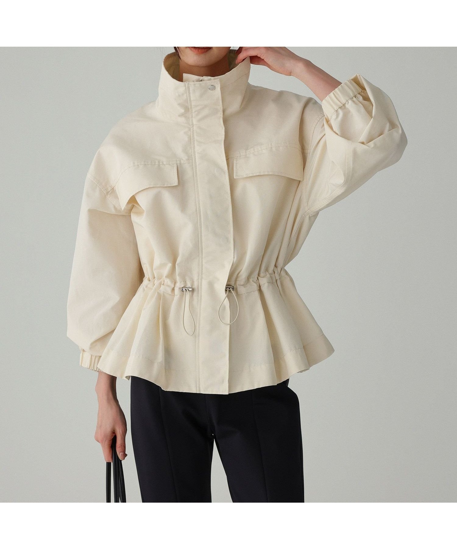 【バビロン/BABYLONE / KIDS】の撥水ナイロンペプラムブルゾン インテリア・キッズ・メンズ・レディースファッション・服の通販 founy(ファニー) 　ファッション　Fashion　キッズファッション　Fashion for Kids　スタンド　Stand Collar, Upright Stand　バランス　Balance, Style Balance　ブルゾン　Blouson, Bomber Jacket　ペプラム　Peplum, Flared Hem　再入荷　Restock / Back in Stock　おすすめ　Recommended / Our Picks　2026年　2026　アイボリー|ID: prp329100004918428 ipo3291000000036890376