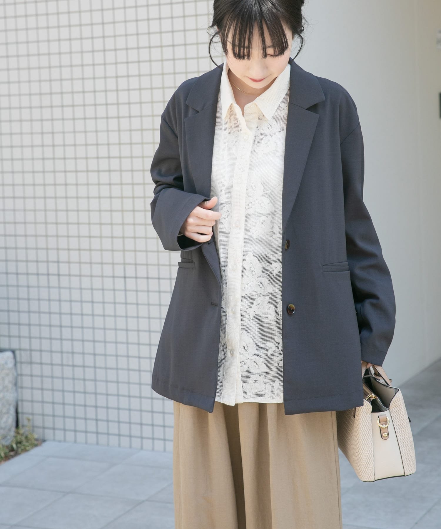 【アイテムズアーバンリサーチ/ITEMS URBAN RESEARCH】のルーズテーラード強撚ジャケット インテリア・キッズ・メンズ・レディースファッション・服の通販 founy(ファニー) 　ファッション　Fashion　レディースファッション　Fashion for Women　アウター　Coat / Outerwear Collection　レディースジャケット・軽アウター　Jackets　2026年　2026　ジャケット　Jacket, Outerwear　エレガント 上品　Elegant　夏　Summer　春　Spring　S/S・春夏　SS, Spring/Summer, Warm Season　チャコールグレー|ID: prp329100004918431 ipo3291000000036890387