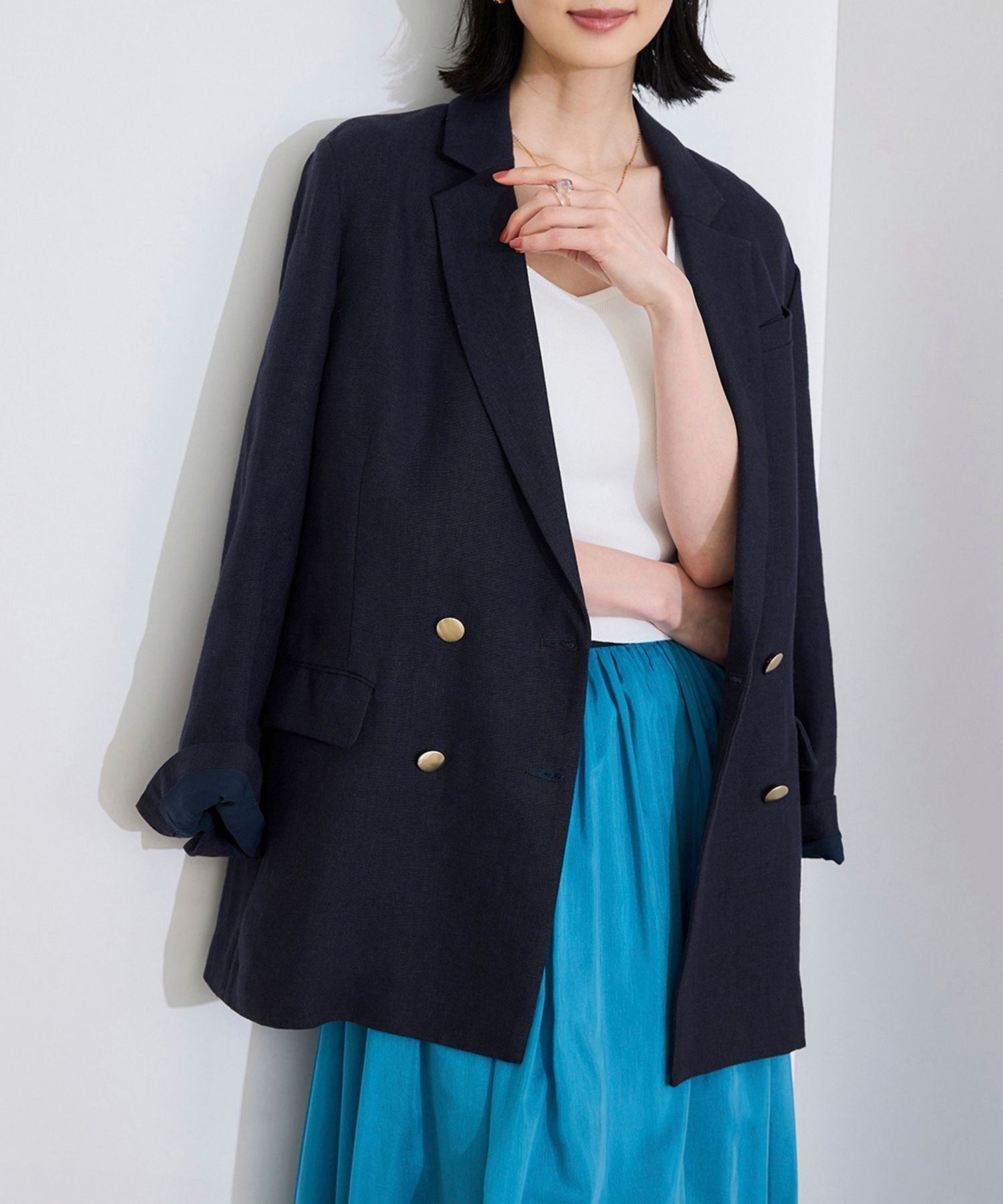 【ロペ/ROPE'】の尾州リネンダブルブレストジャケット インテリア・キッズ・メンズ・レディースファッション・服の通販 founy(ファニー) ファッション Fashion レディースファッション Fashion for Women アウター Coat / Outerwear Collection レディースジャケット・軽アウター Jackets おすすめ Recommended / Our Picks シンプル Simple, Minimal ジャケット Jacket, Outerwear ベーシック Basic, Essential ボックス Boxy, Box Shape ポケット Pocket, Pocket Detail メタル Metal, Metal Parts リネン Linen, Linen Fabric リラックス Relax, Relaxed Fit 夏 Summer 春 Spring S/S・春夏 SS, Spring/Summer, Warm Season ネイビー(40)|ID: prp329100004918435 ipo3291000000036890400