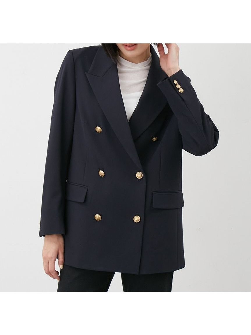 【ミラオーウェン/Mila Owen】の金釦ダブルブレストロングブレザー インテリア・キッズ・メンズ・レディースファッション・服の通販 founy(ファニー) 　雑誌掲載アイテム　Magazine Picks & Fashion Features　ファッション雑誌　Fashion Magazines　オッジ　Oggi　ファッション　Fashion　レディースファッション　Fashion for Women　エレガント 上品　Elegant　秋　Autumn　12月号　December Issue　ストライプ　Stripe, Striped Pattern　スマート　Smart, Elegant　雑誌　Magazine, Fashion Magazine　トレンド　Trend, Trending Now　定番　Standard, Basic Item　フラップ　Flap, Flap Pocket　ポケット　Pocket, Pocket Detail　DNVY[090]|ID: prp329100004918437 ipo3291000000036890407