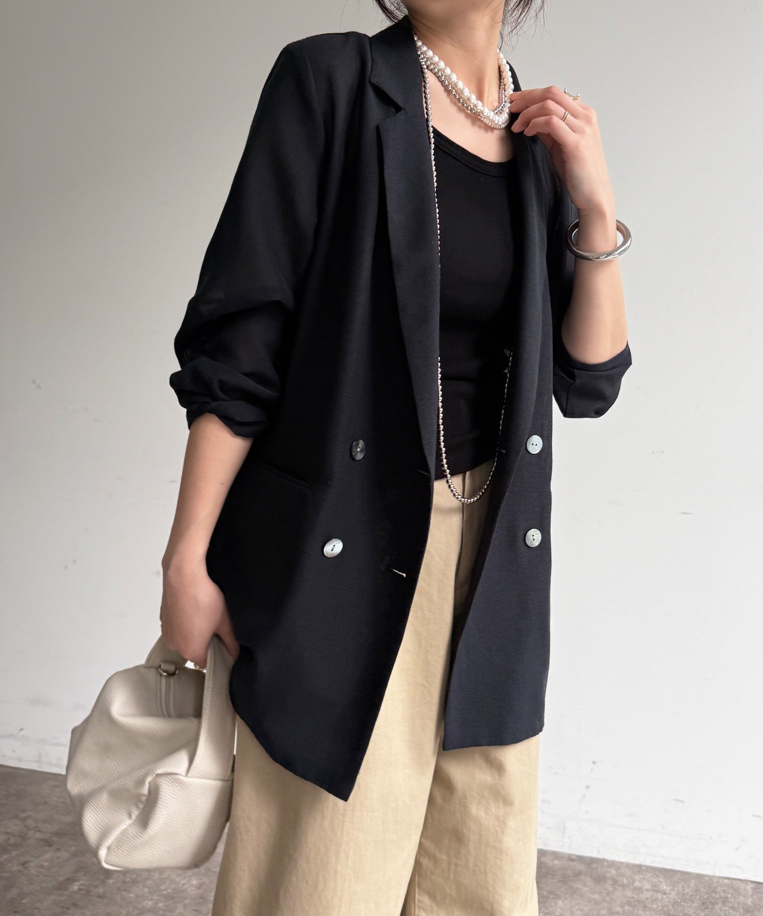 【ドゥドゥ/DouDou】の【ウォッシャブル】シアーダブルジャケット インテリア・キッズ・メンズ・レディースファッション・服の通販 founy(ファニー) 　ファッション　Fashion　レディースファッション　Fashion for Women　アウター　Coat / Outerwear Collection　レディースジャケット・軽アウター　Jackets　ウォッシャブル　Machine Washable　ジャケット　Jacket, Outerwear　スマート　Smart, Elegant　雑誌　Magazine, Fashion Magazine　ダブル　Double, Double-Breasted　バランス　Balance, Style Balance　メッシュ　Mesh, Net Fabric　S/S・春夏　SS, Spring/Summer, Warm Season　再入荷　Restock / Back in Stock　夏　Summer　エレガント 上品　Elegant　2026年　2026　ブラック|ID: prp329100004918442 ipo3291000000036890427