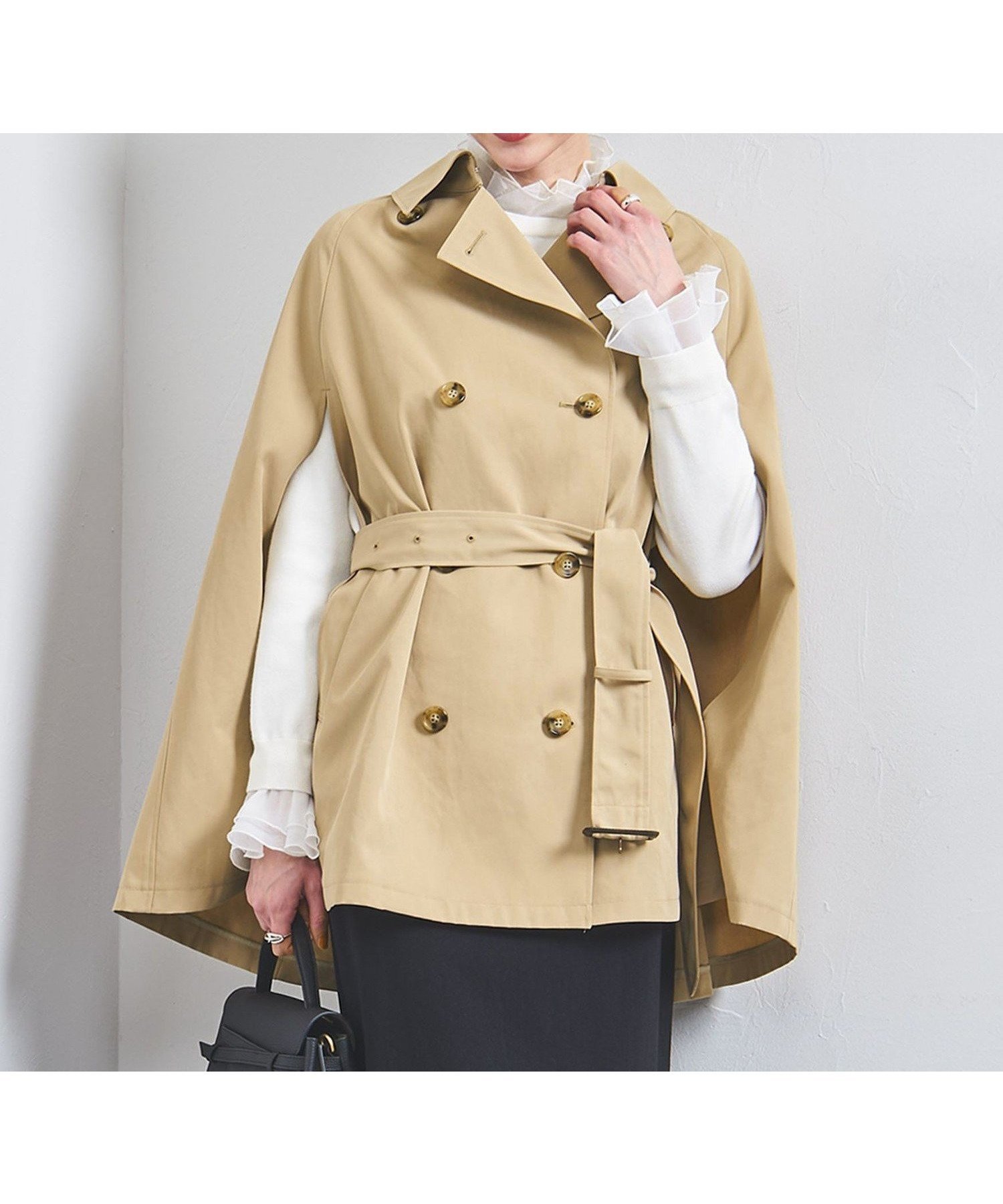 【ユナイテッドアローズ/UNITED ARROWS】のケープ ミドル トレンチコート 人気、トレンドファッション・服の通販 founy(ファニー) 　ファッション　Fashion　レディースファッション　Fashion for Women　アウター　Coat / Outerwear Collection　コート・ロングコート・ピーコート　Long Coats, Peacoats & More　トレンチコート / 春秋の定番アウター　Trench Coats　トレンチ　Trench, Trench Coat　トレンド　Trend, Trending Now　ミドル　Middle Length, Mid Height　ループ　Loop, Loop Knit　アウトレット　Outlet / Clearance　おすすめ　Recommended / Our Picks　 other-1|ID: prp329100004918444 ipo3291000000036890431