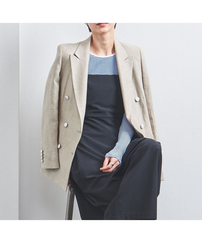 【ユナイテッドアローズ/UNITED ARROWS】のリネン ブレザー ジャケット インテリア・キッズ・メンズ・レディースファッション・服の通販 founy(ファニー) https://founy.com/ ファッション Fashion レディースファッション Fashion for Women アウター Coat / Outerwear Collection レディースジャケット・軽アウター Jackets 春 Spring シルバー Silver, Metallic Silver ジャケット Jacket, Outerwear ダブル Double, Double-Breasted トレンド Trend, Trending Now フレア Flare, Flared フロント Front, Front Design ポケット Pocket, Pocket Detail メタル Metal, Metal Parts リネン Linen, Linen Fabric アウトレット Outlet / Clearance |ID: prp329100004918448 ipo3291000000036890446