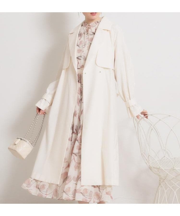 【クチュール ブローチ/Couture Brooch】の【撥水・ハレの日・通勤】ロングトレンチコート 人気、トレンドファッション・服の通販 founy(ファニー) 　ファッション　Fashion　レディースファッション　Fashion for Women　アウター　Coat / Outerwear Collection　コート・ロングコート・ピーコート　Long Coats, Peacoats & More　トレンチコート / 春秋の定番アウター　Trench Coats　スマート　Smart, Elegant　スリーブ　Sleeve, Long Sleeve / Short Sleeve　ドレープ　Drape, Draping Fabric　フェミニン　Feminine, Girly　フラップ　Flap, Flap Pocket　フロント　Front, Front Design　ポケット　Pocket, Pocket Detail　リボン　Ribbon, Bow　ロング　Long, Long-Length　ビジネス 仕事 通勤　Business / Work / Commuting　2026年　2026　 other-1|ID: prp329100004918449 ipo3291000000036890450