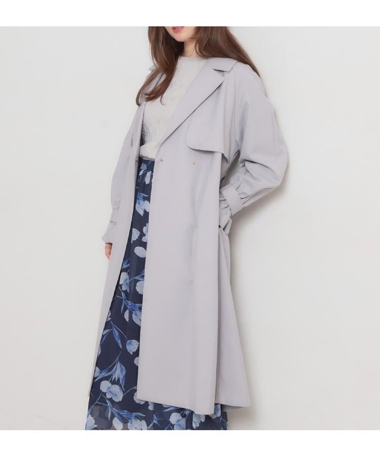 【クチュール ブローチ/Couture Brooch】の【撥水・ハレの日・通勤】ロングトレンチコート インテリア・キッズ・メンズ・レディースファッション・服の通販 founy(ファニー) 　ファッション　Fashion　レディースファッション　Fashion for Women　アウター　Coat / Outerwear Collection　コート・ロングコート・ピーコート　Long Coats, Peacoats & More　トレンチコート / 春秋の定番アウター　Trench Coats　スマート　Smart, Elegant　スリーブ　Sleeve, Long Sleeve / Short Sleeve　ドレープ　Drape, Draping Fabric　フェミニン　Feminine, Girly　フラップ　Flap, Flap Pocket　フロント　Front, Front Design　ポケット　Pocket, Pocket Detail　リボン　Ribbon, Bow　ロング　Long, Long-Length　ビジネス 仕事 通勤　Business / Work / Commuting　2026年　2026　ライトグレー|ID: prp329100004918449 ipo3291000000036890452