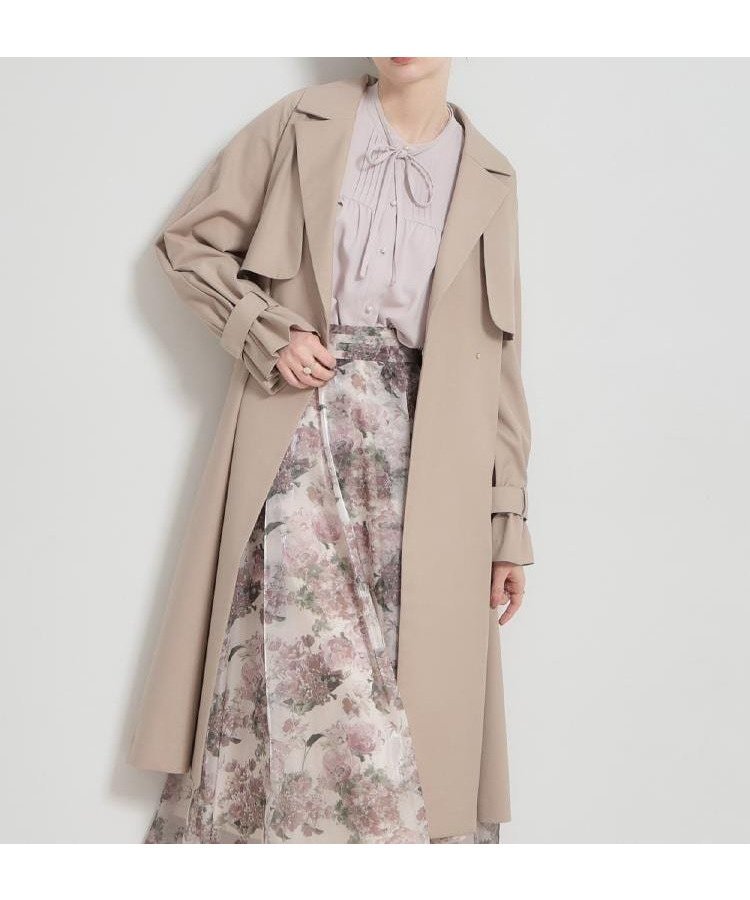 【クチュール ブローチ/Couture Brooch】の【撥水・ハレの日・通勤】ロングトレンチコート インテリア・キッズ・メンズ・レディースファッション・服の通販 founy(ファニー) 　ファッション　Fashion　レディースファッション　Fashion for Women　アウター　Coat / Outerwear Collection　コート・ロングコート・ピーコート　Long Coats, Peacoats & More　トレンチコート / 春秋の定番アウター　Trench Coats　スマート　Smart, Elegant　スリーブ　Sleeve, Long Sleeve / Short Sleeve　ドレープ　Drape, Draping Fabric　フェミニン　Feminine, Girly　フラップ　Flap, Flap Pocket　フロント　Front, Front Design　ポケット　Pocket, Pocket Detail　リボン　Ribbon, Bow　ロング　Long, Long-Length　ビジネス 仕事 通勤　Business / Work / Commuting　2026年　2026　ベージュ|ID: prp329100004918449 ipo3291000000036890453