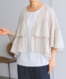 【ビアズリー/BEARDSLEY】のリネンフリル羽織 人気、トレンドファッション・服の通販 founy(ファニー) ファッション Fashion レディースファッション Fashion for Women 春 Spring デニム Denim, Jeans Material フェミニン Feminine, Girly フリル Frill, Ruffle フロント Front, Front Design ポケット Pocket, Pocket Detail 羽織 Haori, Light Jacket リネン Linen, Linen Fabric ワイド Wide, Wide Fit S/S・春夏 SS, Spring/Summer, Warm Season 再入荷 Restock / Back in Stock 夏 Summer エレガント 上品 Elegant |ID:prp329100004918466
