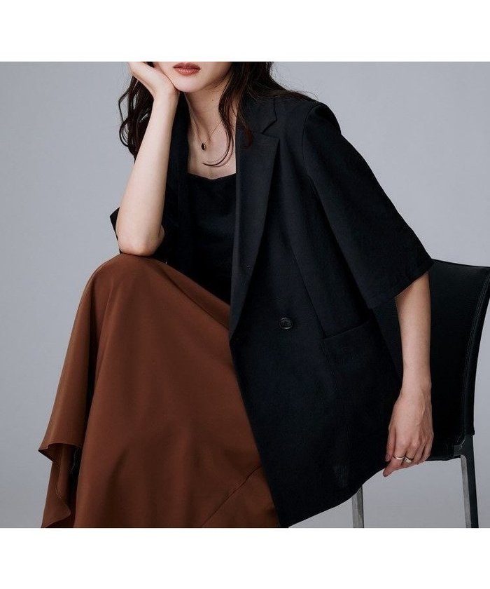 【アンタイトル/UNTITLED】の【吸水速乾/洗える】ハーフスリーブジャケット インテリア・キッズ・メンズ・レディースファッション・服の通販 founy(ファニー) https://founy.com/ ファッション Fashion レディースファッション Fashion for Women アウター Coat / Outerwear Collection レディースジャケット・軽アウター Jackets 洗える Machine Washable 吸水 Absorbent, Quick-Dry ジャケット Jacket, Outerwear スマート Smart, Elegant ダブル Double, Double-Breasted デニム Denim, Jeans Material トレンド Trend, Trending Now ポケット Pocket, Pocket Detail 半袖 Short Sleeve, Half Sleeve リラックス Relax, Relaxed Fit おすすめ Recommended / Our Picks |ID: prp329100004918469 ipo3291000000036890526