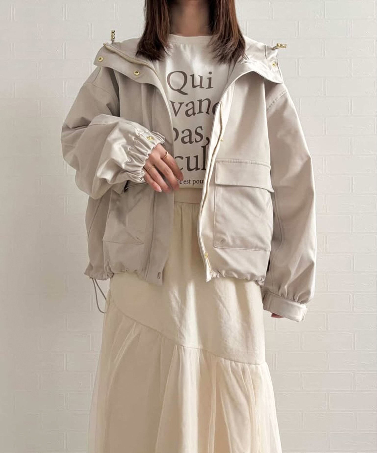 【リベルモア/libelle more】の【テフロン加工/防汚機能/撥水】Eツイルギャザーブルゾン マウンテンパーカー インテリア・キッズ・メンズ・レディースファッション・服の通販 founy(ファニー) ファッション Fashion レディースファッション Fashion for Women アウター Coat / Outerwear Collection ブルゾンジャケット・スポーティアウター Blouson Jackets トップス・カットソー Cut & Sew Tops レディースパーカー・カジュアルフーディー Casual Hoodies & Sweatshirts ギャザー Gathered, Ruffled ショート Short, Short Length ツイル Twist, Twisted Detail バランス Balance, Style Balance パーカー Hoodie, Parka フラップ Flap, Flap Pocket ポケット Pocket, Pocket Detail エレガント 上品 Elegant グレージュ|ID: prp329100004918472 ipo3291000000036890537