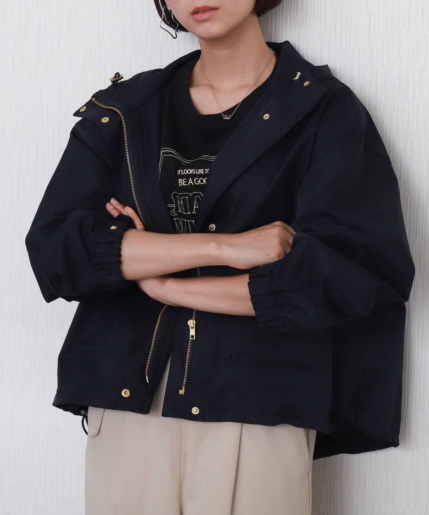 【リベルモア/libelle more】の【テフロン加工/防汚機能/撥水】Eツイルギャザーブルゾン マウンテンパーカー インテリア・キッズ・メンズ・レディースファッション・服の通販 founy(ファニー) ファッション Fashion レディースファッション Fashion for Women アウター Coat / Outerwear Collection ブルゾンジャケット・スポーティアウター Blouson Jackets トップス・カットソー Cut & Sew Tops レディースパーカー・カジュアルフーディー Casual Hoodies & Sweatshirts ギャザー Gathered, Ruffled ショート Short, Short Length ツイル Twist, Twisted Detail バランス Balance, Style Balance パーカー Hoodie, Parka フラップ Flap, Flap Pocket ポケット Pocket, Pocket Detail エレガント 上品 Elegant ネイビー|ID: prp329100004918472 ipo3291000000036890539