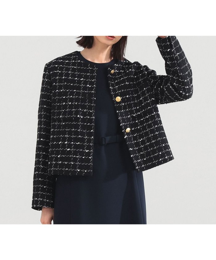 【デミルクス ビームス/Demi-Luxe BEAMS】のツイード ノーカラー ジャケット* ビームスセレモニー2026 オフィスカジュアル きれいめカジュアル オンオフ兼用 通勤服 インテリア・キッズ・メンズ・レディースファッション・服の通販 founy(ファニー) https://founy.com/ ファッション Fashion レディースファッション Fashion for Women アウター Coat / Outerwear Collection レディースジャケット・軽アウター Jackets ノーカラージャケット / シンプル上品コーデ Collarless Jackets おすすめ Recommended / Our Picks コンパクト Compact, Small Size シンプル Simple, Minimal ジャケット Jacket, Outerwear スリット Slit, Slit Detail ツイード Twill, Twill Weave モノトーン Monotone, Black and White ビジネス 仕事 通勤 Business / Work / Commuting |ID: prp329100004918485 ipo3291000000036890600