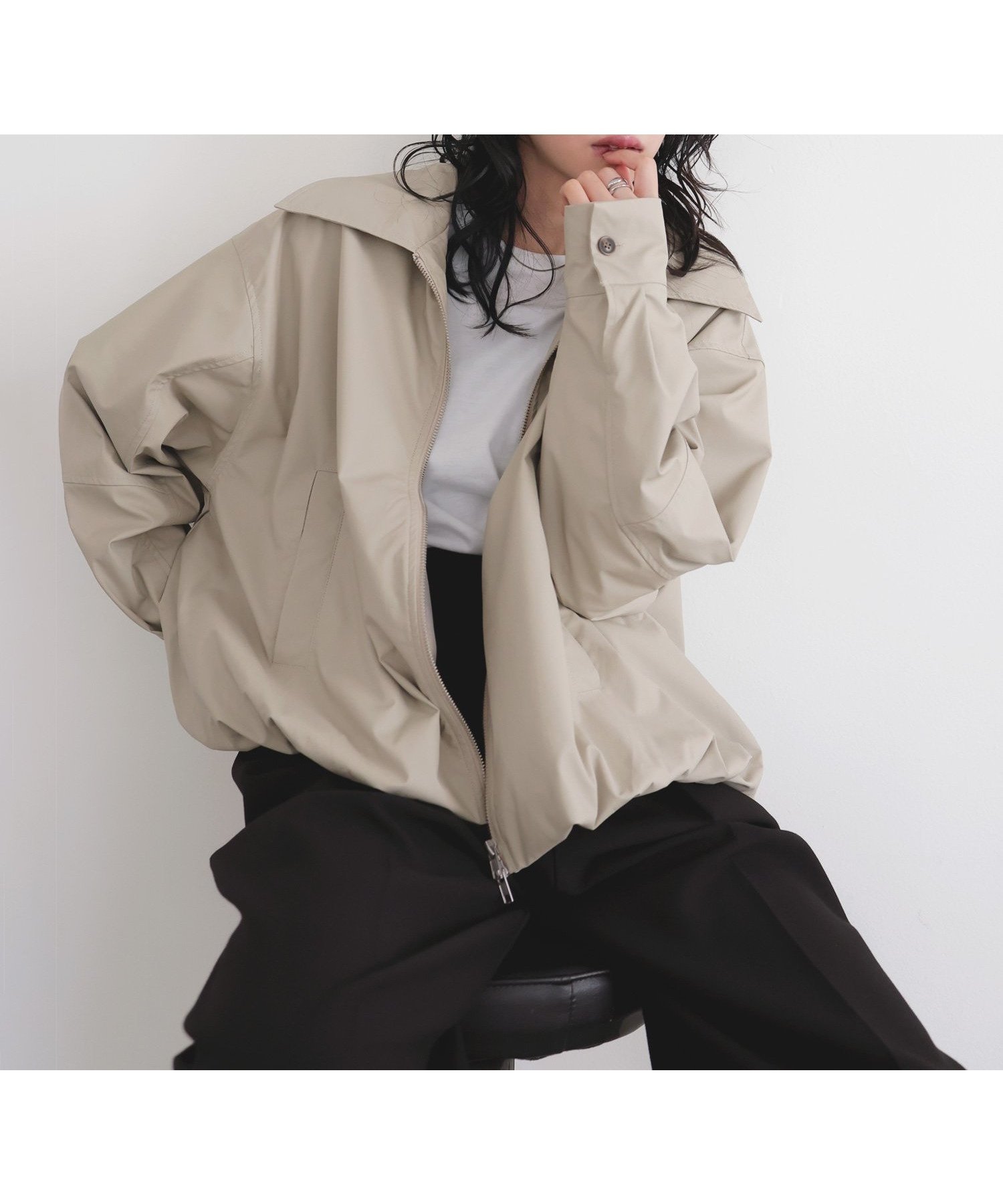 【リアン/Lian】のフェイクレザーバルーンジャケット インテリア・キッズ・メンズ・レディースファッション・服の通販 founy(ファニー) 　ファッション　Fashion　レディースファッション　Fashion for Women　アウター　Coat / Outerwear Collection　レディースジャケット・軽アウター　Jackets　ミドル　Middle Length, Mid Height　エクリュ|ID: prp329100004918497 ipo3291000000036890644