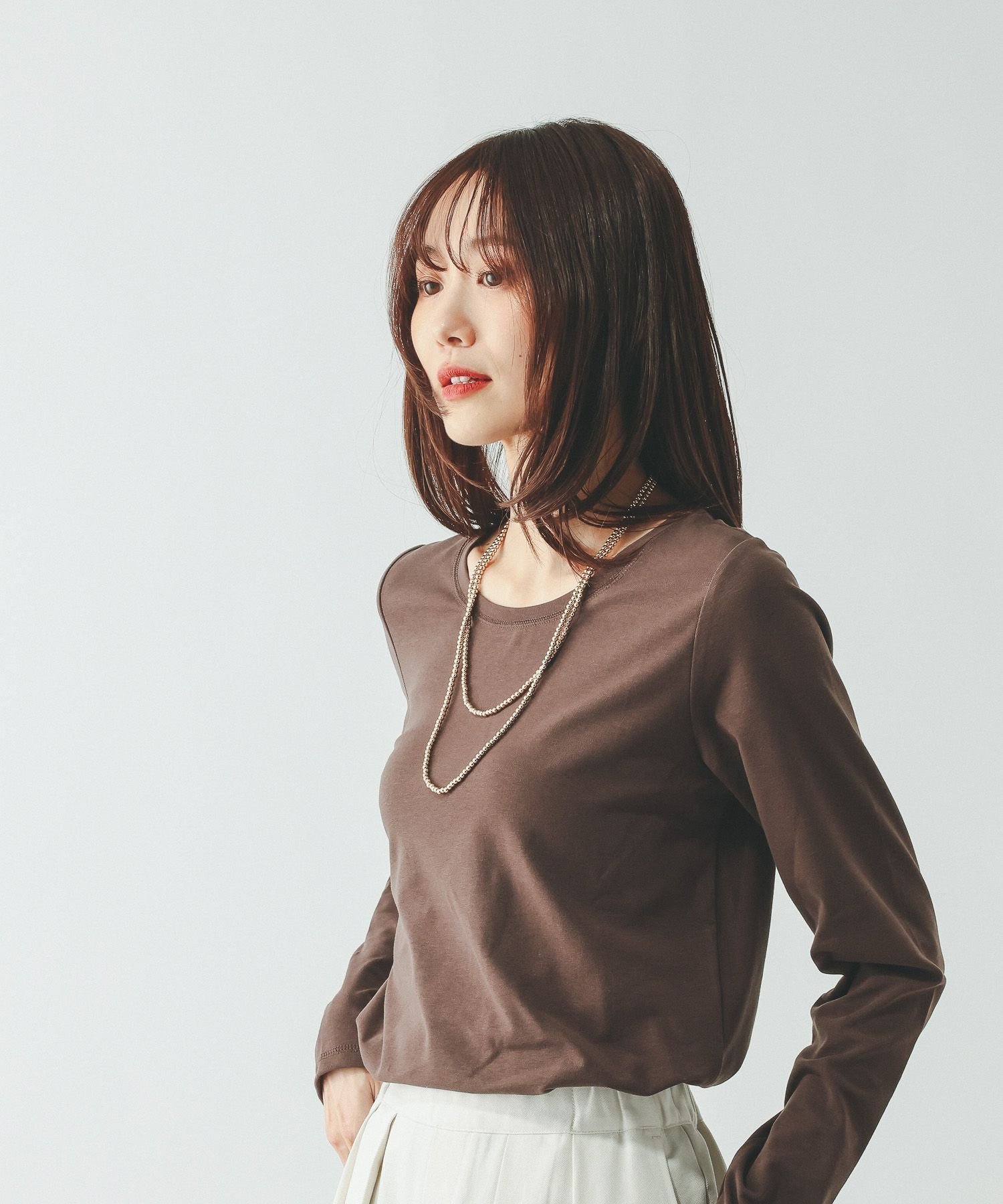 【グローバルワーク/GLOBAL WORK】のFffit エフィット/やわらかストレッチクルー長袖T/一部店舗限定/645033 インテリア・キッズ・メンズ・レディースファッション・服の通販 founy(ファニー) ファッション Fashion レディースファッション Fashion for Women トップス・カットソー Cut & Sew Tops おすすめ Recommended / Our Picks インナー Innerwear カーディガン Cardigan, Knitwear ジャケット Jacket, Outerwear ストレッチ Stretch, Stretchy Fabric パターン Pattern, Design Print フィット Fit, Slim Fit ロング Long, Long-Length 吸水 Absorbent, Quick-Dry 無地 Plain, Solid Color 長袖 Long Sleeve, Full Sleeve ブラウン58|ID: prp329100004919218 ipo3291000000036903300