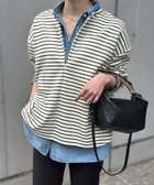 【スタイルドア/STYLEDOOR】のライトダンボールフロント2wayロングスリーブプルオーバー ホワイトブラックボーダー|ID: prp329100004919222 ipo3291000000036903370