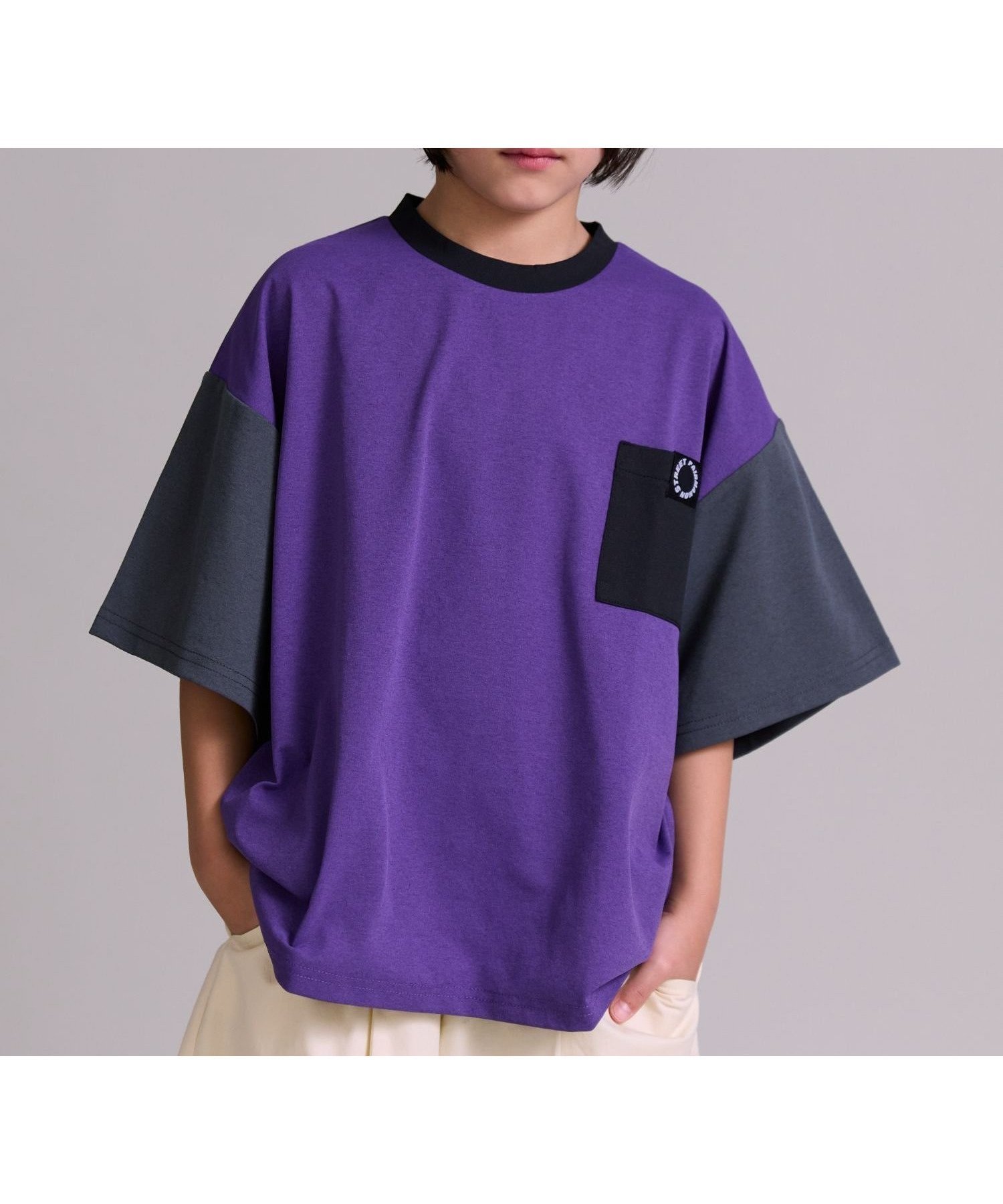 【ペアマノン/pairmanon / KIDS】の【マルチファンクション】吸水速乾 ポケット 半袖 Tシャツ【PAIRMANON STREET】 インテリア・キッズ・メンズ・レディースファッション・服の通販 founy(ファニー) 　ファッション　Fashion　キッズファッション　Fashion for Kids　吸水　Absorbent, Quick-Dry　シンプル　Simple, Minimal　ストレッチ　Stretch, Stretchy Fabric　セットアップ　Set-Up, Coordinated Outfit　定番　Standard, Basic Item　ボトム　Bottoms, Lower Wear　ポケット　Pocket, Pocket Detail　半袖　Short Sleeve, Half Sleeve　おすすめ　Recommended / Our Picks　パープルミックス93|ID: prp329100004919241 ipo3291000000036903648