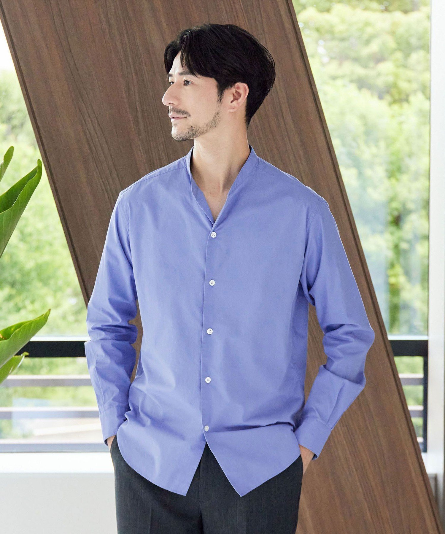 【ビューティ&ユース ユナイテッドアローズ/BEAUTY&YOUTH / UNITED ARROWS / MEN】の【WEB限定 WARDROBE SMART】コットン バンドカラー スキッパー シャツ 人気、トレンドファッション・服の通販 founy(ファニー) 　ファッション　Fashion　メンズファッション　Fashion for Men　インナー　Innerwear　ジャケット　Jacket, Outerwear　スキッパー　Skipper, Open Collar　スマート　Smart, Elegant　スラックス　Slacks, Dress Pants　デニム　Denim, Jeans Material　バランス　Balance, Style Balance　パターン　Pattern, Design Print　ファブリック　Fabric, Textile　ブロード　Broadcloth, Fine Cotton　おすすめ　Recommended / Our Picks　ビジネス 仕事 通勤　Business / Work / Commuting　 other-1|ID: prp329100004919248 ipo3291000000036903703