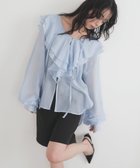 【リアン/Lian】のシアーラッフルブラウス 人気、トレンドファッション・服の通販 founy(ファニー) ファッション Fashion レディースファッション Fashion for Women トップス・カットソー Cut & Sew Tops シャツ・ブラウス・オフィスカジュアル Elegant Blouses & Button-Ups フリル Frill, Ruffle エレガント 上品 Elegant thumbnail ブルー|ID: prp329100004919264 ipo3291000000036903786