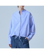 【メルローズ クレール/MELROSE claire】の《別注》【 The Duchess Designs/ザ ダッチェス デザイン】綿麻裾ドロストシャツ ブルー|ID:prp329100004919267