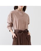 【メルローズ クレール/MELROSE claire】の《別注》【 The Duchess Designs/ザ ダッチェス デザイン】綿麻裾ドロストシャツ ブラウン|ID:prp329100004919267