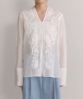 【アダム エ ロペ/ADAM ET ROPE'】の【EMOELLE】ステッチエンブロイダリーブラウス 人気、トレンドファッション・服の通販 founy(ファニー) ファッション Fashion レディースファッション Fashion for Women トップス・カットソー Cut & Sew Tops シャツ・ブラウス・オフィスカジュアル Elegant Blouses & Button-Ups オーガンジー Organza Fabric カフス Cuff Design シアー Sheer, See-Through シンプル Simple, Minimal 人気 Popular, Best Seller フロント Front, Front Design ロング Long, Long-Length ワーク Workwear, Utility Style 2026年 2026 |ID:prp329100004919270