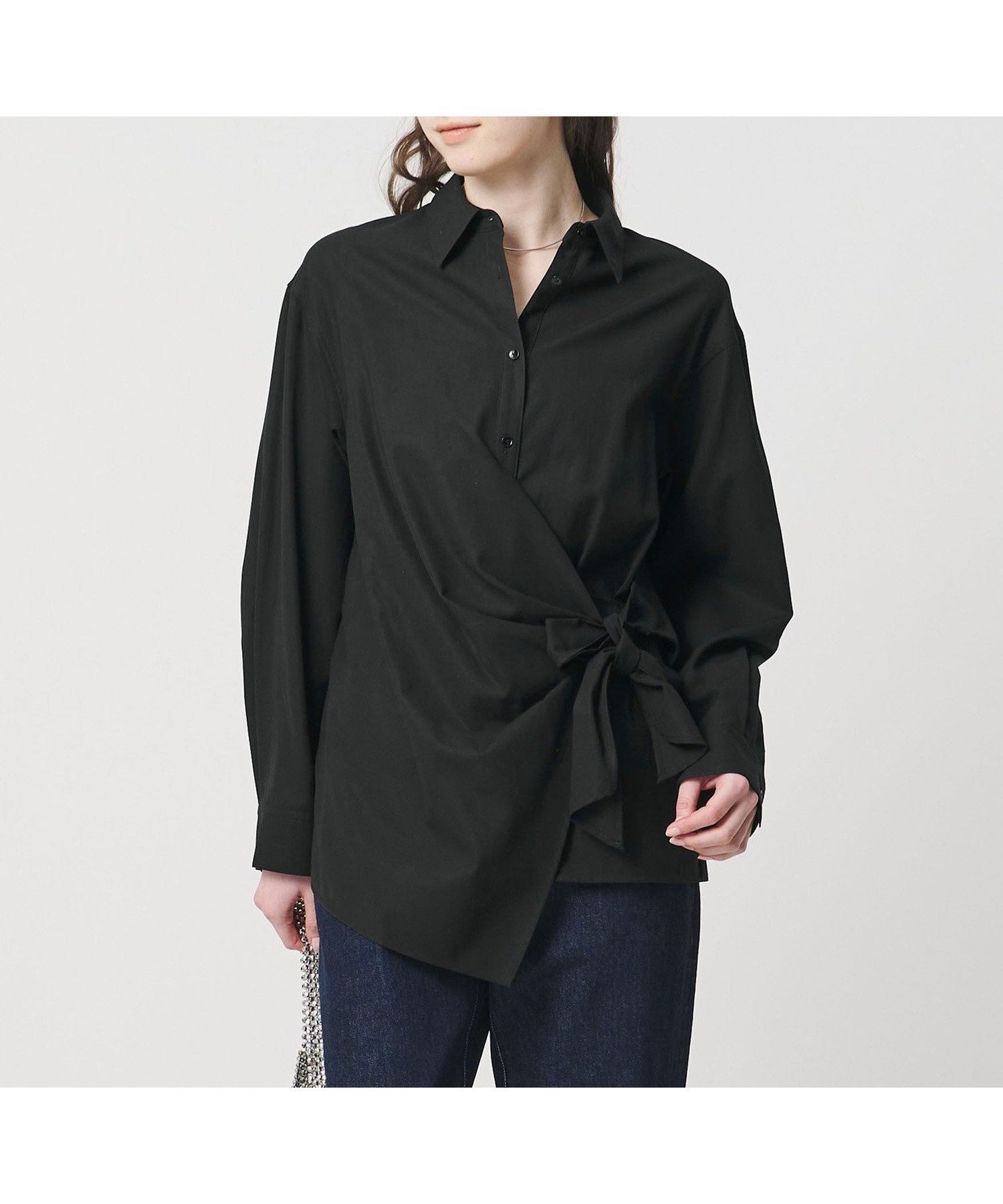 【ユナイテッドアローズ/UNITED ARROWS】のドレープ ギャザー シャツ -ウォッシャブル- インテリア・キッズ・メンズ・レディースファッション・服の通販 founy(ファニー) 　ファッション　Fashion　レディースファッション　Fashion for Women　トップス・カットソー　Cut & Sew Tops　シャツ・ブラウス・オフィスカジュアル　Elegant Blouses & Button-Ups　ウォッシャブル　Machine Washable　ギャザー　Gathered, Ruffled　スラックス　Slacks, Dress Pants　ドレープ　Drape, Draping Fabric　ビジネス 仕事 通勤　Business / Work / Commuting　BLACK|ID: prp329100004919271 ipo3291000000036903817