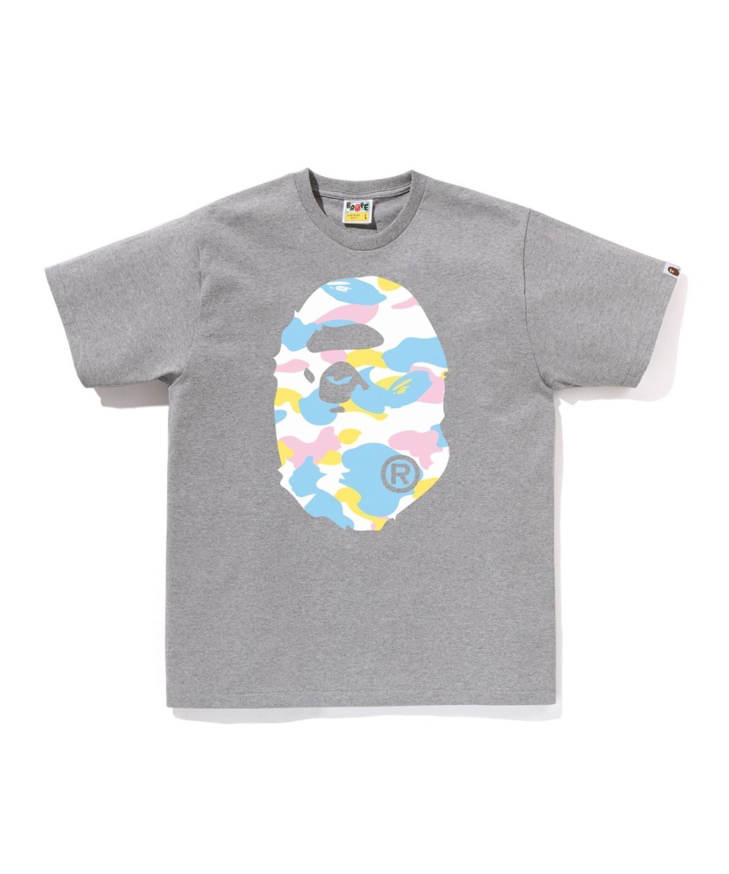 【ア ベイシング エイプ/A BATHING APE】のNEW MULTI CAMO BIG APE HEAD TEE インテリア・キッズ・メンズ・レディースファッション・服の通販 founy(ファニー) 　ファッション　Fashion　レディースファッション　Fashion for Women　インナー　Innerwear　クラシック　Classic, Timeless Style　グラフィック　Graphic, Graphic Design　ショート　Short, Short Length　スリーブ　Sleeve, Long Sleeve / Short Sleeve　パターン　Pattern, Design Print　プリント　Print, Printed Pattern　ラバー　Rubber, Rubber Sole　GRAY|ID: prp329100004919290 ipo3291000000036903896