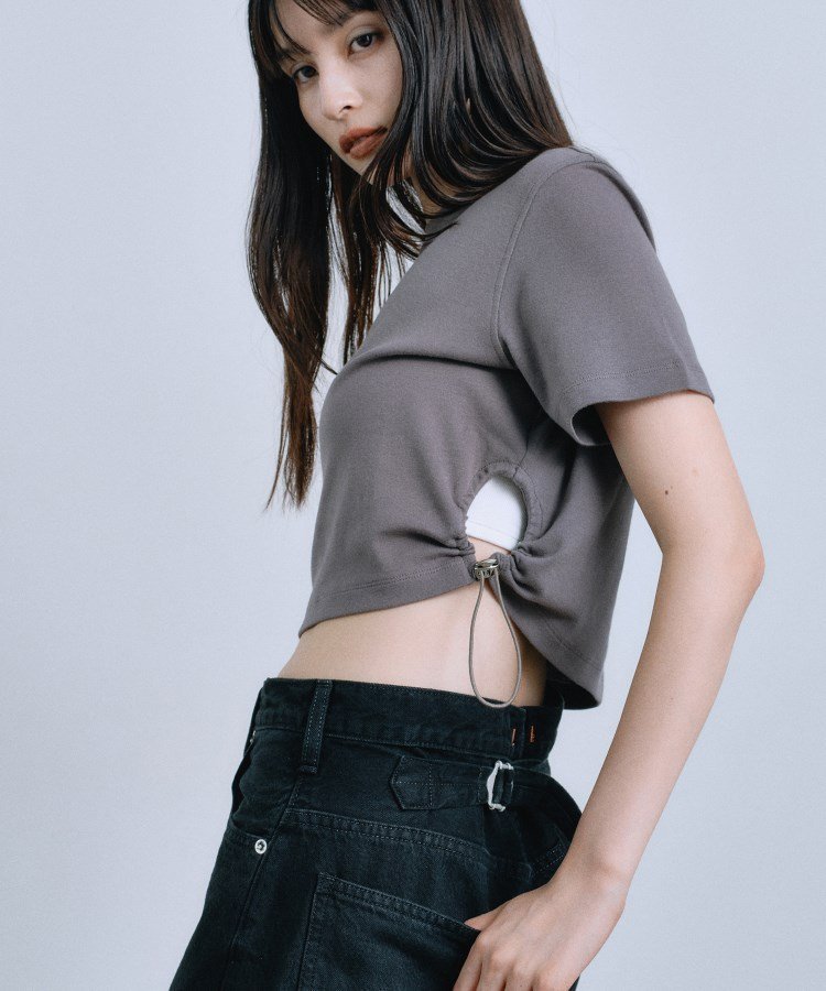 【その他のブランド/Other】のdrawstring crop tee インテリア・キッズ・メンズ・レディースファッション・服の通販 founy(ファニー) ファッション Fashion レディースファッション Fashion for Women おすすめ Recommended / Our Picks ショート Short, Short Length シンプル Simple, Minimal スウェット / スエット Sweatshirt, Sweatwear スマート Smart, Elegant セットアップ Set-Up, Coordinated Outfit デニム Denim, Jeans Material トレンド Trend, Trending Now フェミニン Feminine, Girly グレー|ID: prp329100004919292 ipo3291000000036903905