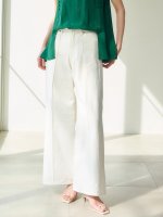 【アニュアンス/anuans】のハイウエストリネンワイドパンツ 人気、トレンドファッション・服の通販 founy(ファニー) ファッション Fashion レディースファッション Fashion for Women パンツ Pants & Trousers クロップド Cropped, Short Length デニム Denim, Jeans Material バランス Balance, Style Balance リネン Linen, Linen Fabric |ID:prp329100004919298