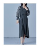 【ビーフラット/bflat】のクロスデザインブラウスセットドレス 結婚式 パーティードレス オケージョンドレス ネイビー|ID:prp329100004919303