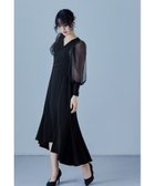 【ビーフラット/bflat】のクロスデザインブラウスセットドレス 結婚式 パーティードレス オケージョンドレス ブラック|ID:prp329100004919303