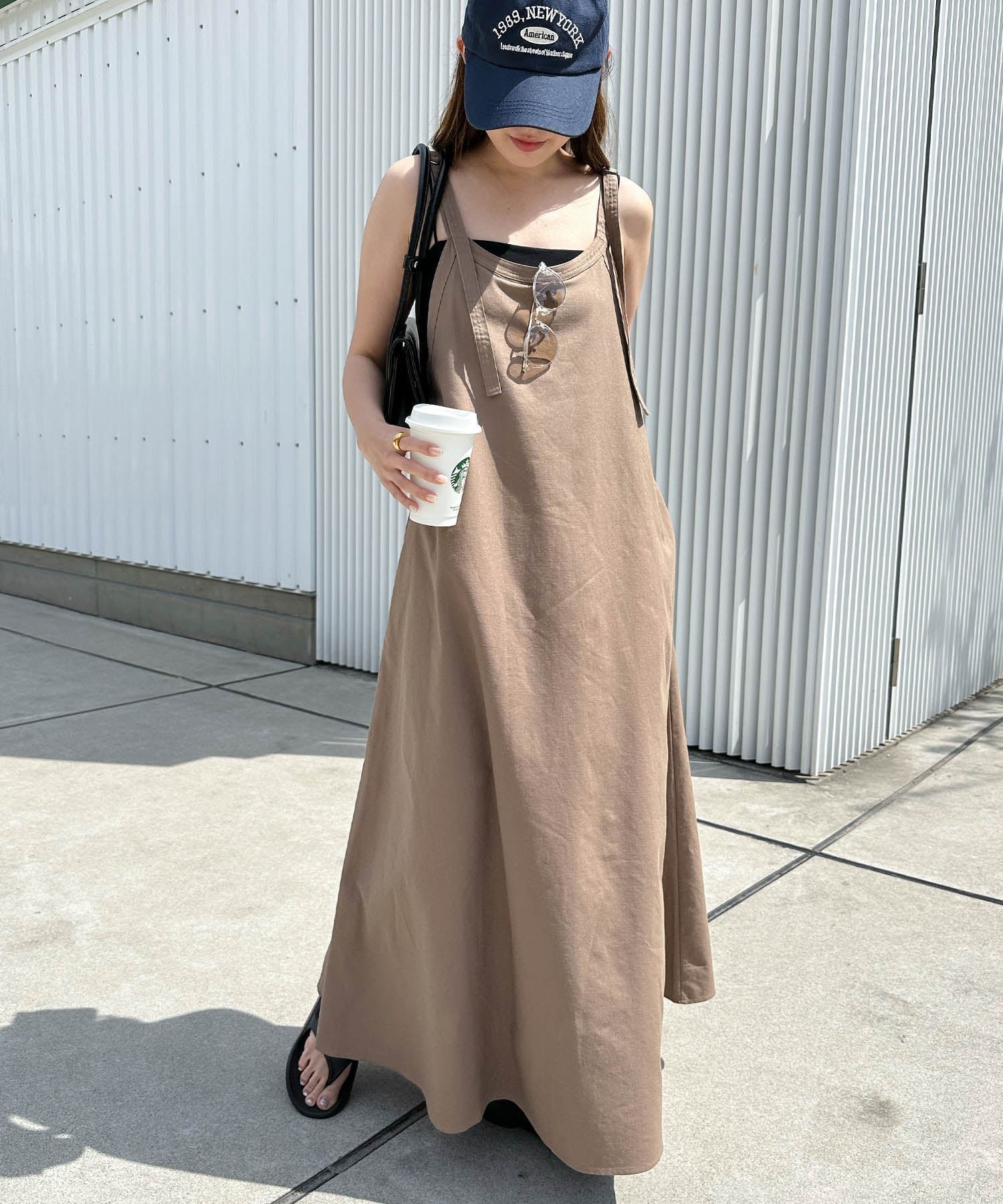 【アンドミー/andme】のリネン混 アメスリ フレア ワンピース インテリア・キッズ・メンズ・レディースファッション・服の通販 founy(ファニー) 　ファッション　Fashion　レディースファッション　Fashion for Women　ワンピース　Dresses　アメリカン　American Style　スリーブ　Sleeve, Long Sleeve / Short Sleeve　トレンド　Trend, Trending Now　フレア　Flare, Flared　ポケット　Pocket, Pocket Detail　リネン　Linen, Linen Fabric　おすすめ　Recommended / Our Picks　グレージュ|ID: prp329100004919306 ipo3291000000036903969