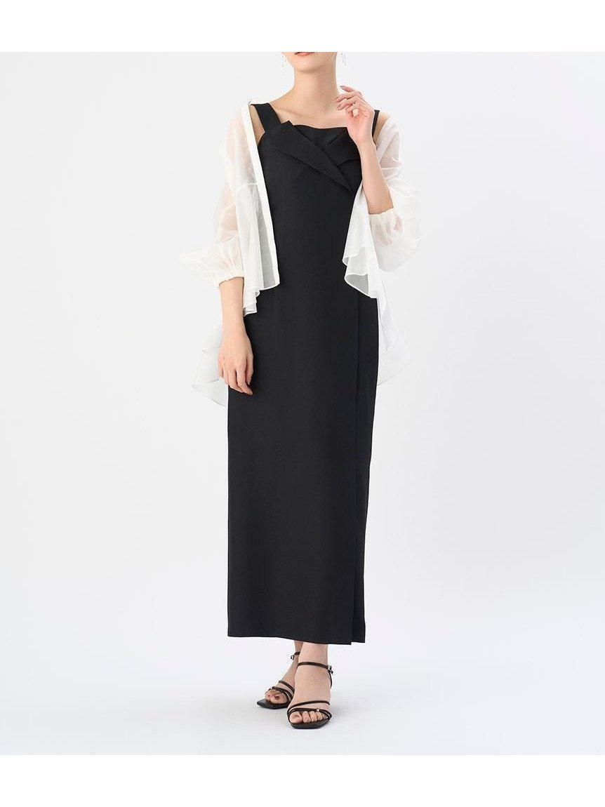 【セルフォード/CELFORD】のテイラーネックキャミワンピース インテリア・キッズ・メンズ・レディースファッション・服の通販 founy(ファニー) 　ファッション　Fashion　レディースファッション　Fashion for Women　ワンピース　Dresses　キャミソールワンピース　Camisole Dresses　おすすめ　Recommended / Our Picks　インナー　Innerwear　キャミワンピース　Cami Dress, Slip Dress　スマート　Smart, Elegant　スリット　Slit, Slit Detail　フィット　Fit, Slim Fit　マニッシュ　Mannish, Boyish　夏　Summer　羽織　Haori, Light Jacket　BLK[009]|ID: prp329100004919307 ipo3291000000036903975