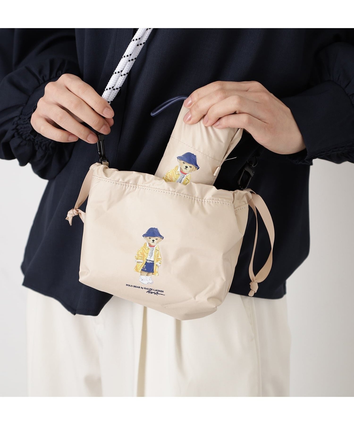 【ムーンバット/MOONBAT】のPOLO RALPH LAUREN/晴雨兼用日傘 ポロベア 5段折りたたみ傘 インテリア・キッズ・メンズ・レディースファッション・服の通販 founy(ファニー) 　ファッション　Fashion　レディースファッション　Fashion for Women　レイングッズ・傘・晴雨兼用傘　Umbrellas & Rain Gear　コンパクト　Compact, Small Size　ショルダー　Shoulder, Shoulder Strap　ポーチ　Pouch, Small Case　傘　Umbrella, Parasol　日傘　Parasol, UV Umbrella　ベージュ|ID: prp329100004919320 ipo3291000000036904017