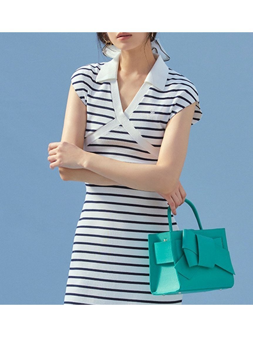 【フレイ アイディー/FRAY I.D】の【ルエル】リボンミドルバッグ インテリア・キッズ・メンズ・レディースファッション・服の通販 founy(ファニー) 　ファッション　Fashion　レディースファッション　Fashion for Women　バッグ　Bags　秋　Autumn　今季　This Season, Current Season　スタイリッシュ　Stylish, Fashionable　スマート　Smart, Elegant　人気　Popular, Best Seller　フォーマル　Formal, Dressy　ボックス　Boxy, Box Shape　ポケット　Pocket, Pocket Detail　リボン　Ribbon, Bow　GRN[024]|ID: prp329100004923055 ipo3291000000036939739