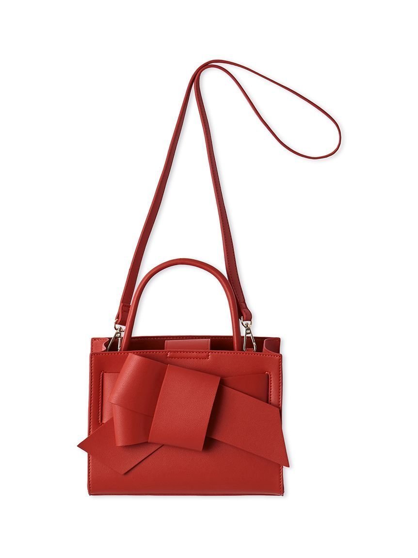 【フレイ アイディー/FRAY I.D】の【ルエル】リボンミドルバッグ インテリア・キッズ・メンズ・レディースファッション・服の通販 founy(ファニー) 　ファッション　Fashion　レディースファッション　Fashion for Women　バッグ　Bags　秋　Autumn　今季　This Season, Current Season　スタイリッシュ　Stylish, Fashionable　スマート　Smart, Elegant　人気　Popular, Best Seller　フォーマル　Formal, Dressy　ボックス　Boxy, Box Shape　ポケット　Pocket, Pocket Detail　リボン　Ribbon, Bow　RED[046]|ID: prp329100004923055 ipo3291000000036939750