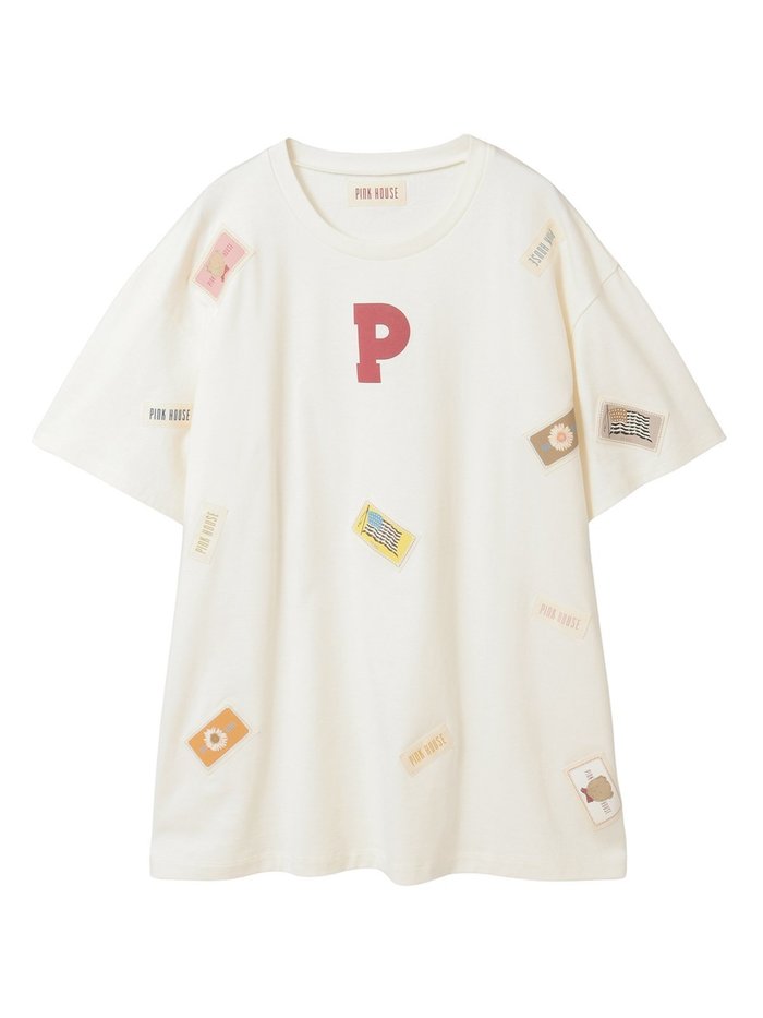 【ピンクハウス/PINK HOUSE】のPロゴ ネームワッペン使いカットソーチュニック インテリア・キッズ・メンズ・レディースファッション・服の通販 founy(ファニー) https://founy.com/ ファッション Fashion レディースファッション Fashion for Women トップス・カットソー Cut & Sew Tops カットソー・ベーシックTシャツ Cut-and-Sewn Tops / Stretch Tees & Basics カットソー Cut and Sewn Top フロント Front, Front Design プリント Print, Printed Pattern マーガレット Marguerite, Daisy Pattern |ID: prp329100004923572 ipo3291000000036943817
