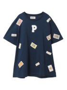 【ピンクハウス/PINK HOUSE】のPロゴ ネームワッペン使いカットソーチュニック ネイビー|ID: prp329100004923572 ipo3291000000036943833