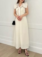 【スナイデル/SNIDEL】の【00サイズあり】セーラースカーフワンピース 人気、トレンドファッション・服の通販 founy(ファニー) ファッション Fashion レディースファッション Fashion for Women ワンピース Dresses エレガント 上品 Elegant 春 Spring クラシカル Classical, Vintage-Inspired シェイプ Shape, Slim Fit シャーリング Shirring, Ruched スマート Smart, Elegant タンブラー Tumbler, Travel Mug トレンド Trend, Trending Now ハンカチ Handkerchief, Hanky マキシ Maxi, Full Length リボン Ribbon, Bow レース Lace, Lace Fabric ワーク Workwear, Utility Style S/S・春夏 SS, Spring/Summer, Warm Season 夏 Summer |ID:prp329100004923632