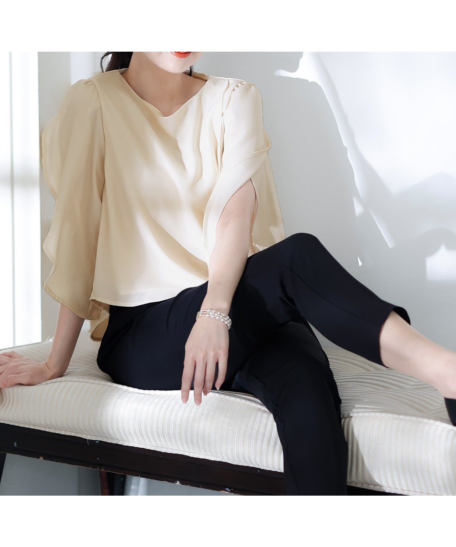 【プールヴー/PourVous】のスリーブパンツドレス結婚式オケージョンドレス同窓会パーティードレスお呼ばれ 人気、トレンドファッション・服の通販 founy(ファニー) 　ファッション　Fashion　レディースファッション　Fashion for Women　パンツ　Pants & Trousers　アクセサリー　Fashion Accessories　クロップド　Cropped, Short Length　シンプル　Simple, Minimal　スリット　Slit, Slit Detail　スリーブ　Sleeve, Long Sleeve / Short Sleeve　セットアップ　Set-Up, Coordinated Outfit　とろみ　Fluid, Flowy Fabric　チューリップ　Tube, Tube Top　テーパード　Tapered, Tapered Pants　ドレス　Dress, One-Piece　長袖　Long Sleeve, Full Sleeve　フォーマル　Formal, Dressy　フロント　Front, Front Design　半袖　Short Sleeve, Half Sleeve　レース　Lace, Lace Fabric　ロング　Long, Long-Length　エレガント 上品　Elegant　入学式　Entrance Ceremony　卒業式　Graduation Ceremony　結婚式　Wedding　 other-1|ID: prp329100004923636 ipo3291000000036944212