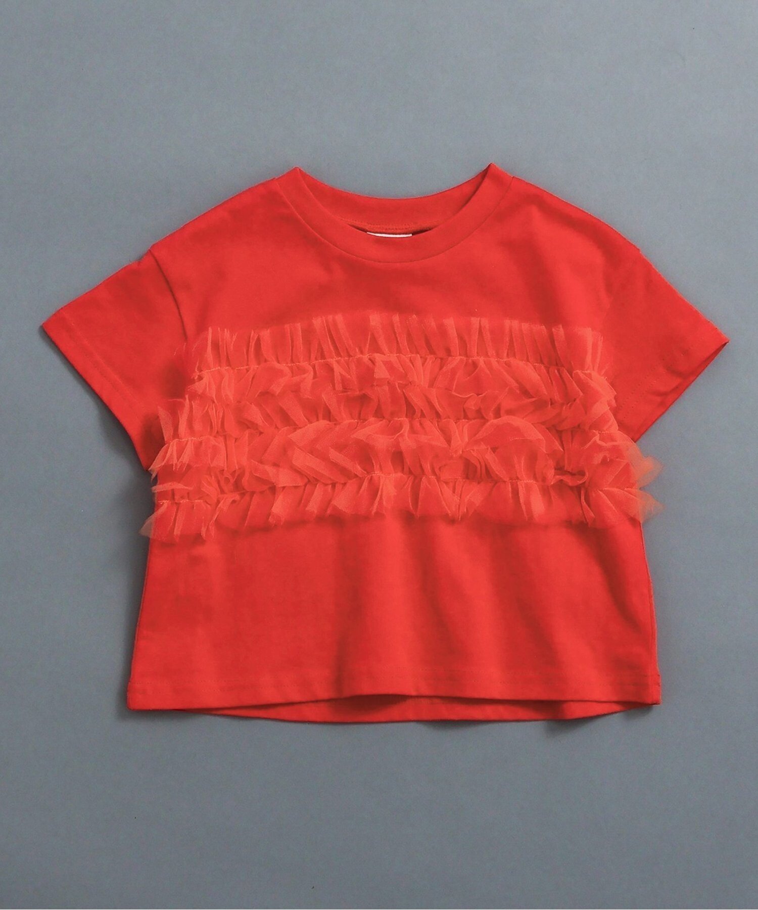 【エフオー オンラインストア/F.O.Online Store / KIDS】のWEB限定 チューブトップチュールTシャツ インテリア・キッズ・メンズ・レディースファッション・服の通販 founy(ファニー) 　ファッション　Fashion　キッズファッション　Fashion for Kids　人気　Popular, Best Seller　半袖　Short Sleeve, Half Sleeve　レッド|ID: prp329100004923911 ipo3291000000036946283
