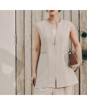 【レプシィム ローリーズファーム/LEPSIM LOWRYS FARM】の《リネンライクドライシリーズ》切り替えポケベスト 人気、トレンドファッション・服の通販 founy(ファニー) ファッション Fashion レディースファッション Fashion for Women アウター Coat / Outerwear Collection トップス・カットソー Cut & Sew Tops ベスト&ジレ / 重ね着スタイル Vests & Gilets おすすめ Recommended / Our Picks ギャザー Gathered, Ruffled セットアップ Set-Up, Coordinated Outfit フロント Front, Front Design ベスト Vest, Waistcoat ポケット Pocket, Pocket Detail ラップ Wrap, Wrap Design 人気 Popular, Best Seller |ID:prp329100004924814