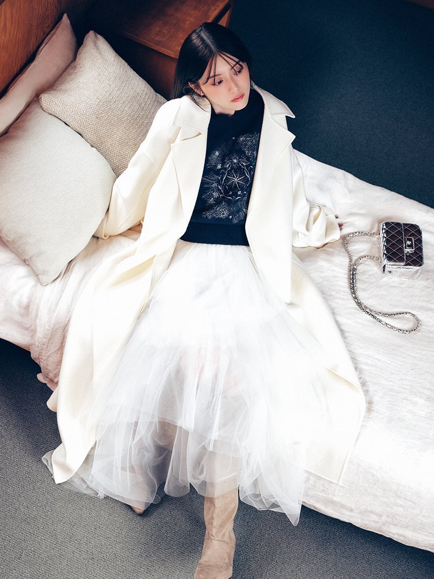 【フレイ アイディー/FRAY I.D】のベルテッドガウンロングコート インテリア・キッズ・メンズ・レディースファッション・服の通販 founy(ファニー) 　ファッション　Fashion　レディースファッション　Fashion for Women　アウター　Coat / Outerwear Collection　コート・ロングコート・ピーコート　Long Coats, Peacoats & More　シンプル　Simple, Minimal　スタイリッシュ　Stylish, Fashionable　スマート　Smart, Elegant　ヨーク　Yoke, Yoke Design　リュクス　Luxury, Elegant, High-End, Chic　エレガント 上品　Elegant　OWHT[002]|ID: prp329100004924931 ipo3291000000036954474