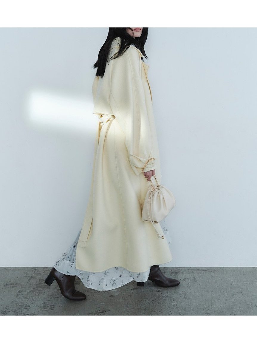 【フレイ アイディー/FRAY I.D】のベルテッドガウンロングコート インテリア・キッズ・メンズ・レディースファッション・服の通販 founy(ファニー) 　ファッション　Fashion　レディースファッション　Fashion for Women　アウター　Coat / Outerwear Collection　コート・ロングコート・ピーコート　Long Coats, Peacoats & More　シンプル　Simple, Minimal　スタイリッシュ　Stylish, Fashionable　スマート　Smart, Elegant　ヨーク　Yoke, Yoke Design　リュクス　Luxury, Elegant, High-End, Chic　エレガント 上品　Elegant　YEL[032]|ID: prp329100004924931 ipo3291000000036954477