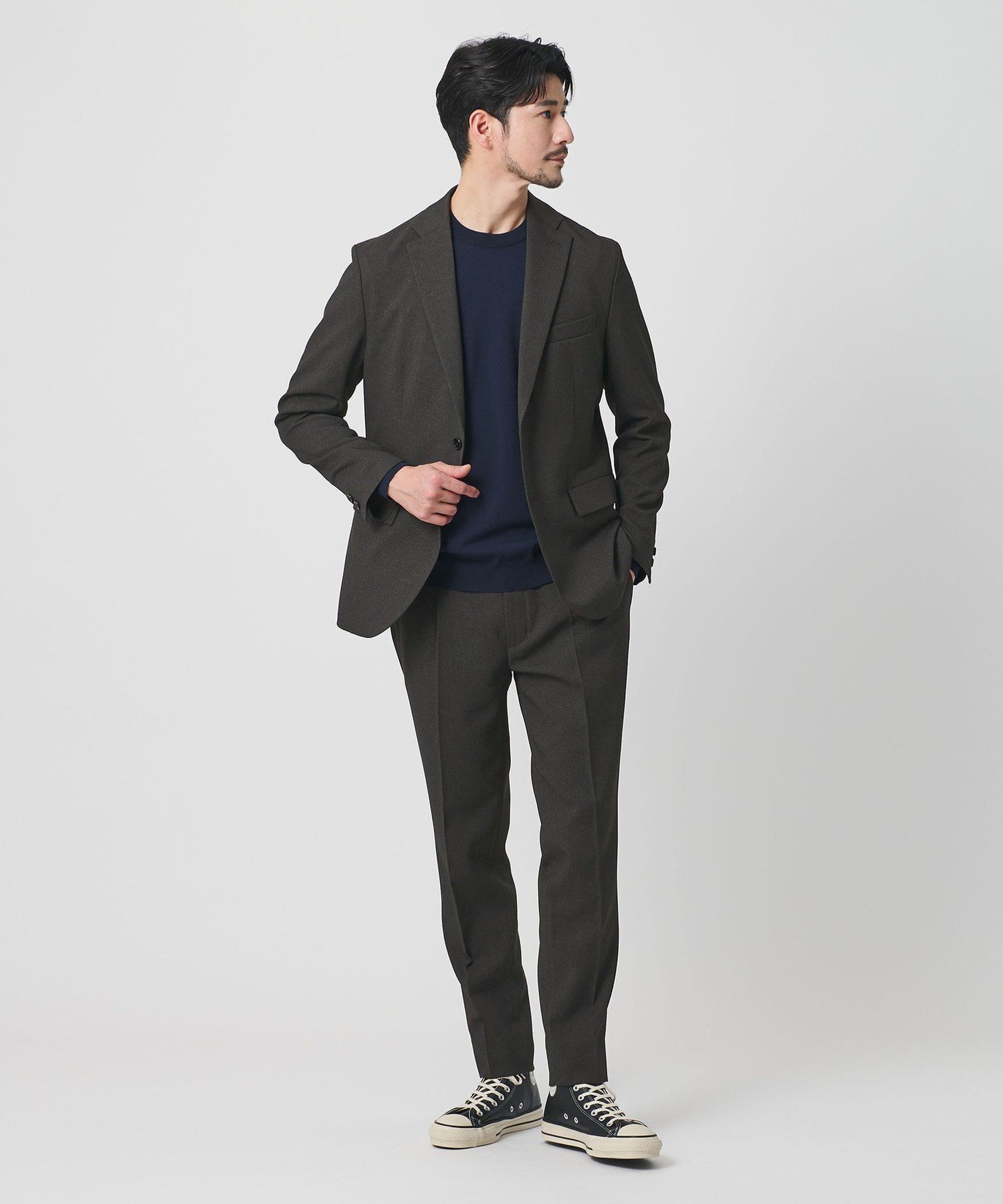 【ビューティ&ユース ユナイテッドアローズ/BEAUTY&YOUTH / UNITED ARROWS / MEN】の【WEB限定 WARDROBE SMART】LANATEC セットアップ/背抜きジャケット イージーパンツ インテリア・キッズ・メンズ・レディースファッション・服の通販 founy(ファニー) 　ファッション　Fashion　メンズファッション　Fashion for Men　ボトムス　Bottoms　インナー　Innerwear　ウォッシャブル　Machine Washable　春　Spring　秋　Autumn　コイン　Coin, Coin Design　シェイプ　Shape, Slim Fit　ショルダー　Shoulder, Shoulder Strap　ジャケット　Jacket, Outerwear　ストレッチ　Stretch, Stretchy Fabric　スマート　Smart, Elegant　セットアップ　Set-Up, Coordinated Outfit　チェック　Check, Plaid, Tartan　バランス　Balance, Style Balance　ファブリック　Fabric, Textile　フィット　Fit, Slim Fit　フラップ　Flap, Flap Pocket　プリーツ　Pleats, Pleated　ポケット　Pocket, Pocket Detail　無地　Plain, Solid Color　冬　Winter / This Winter　A/W・秋冬　Autumn/Winter　S/S・春夏　SS, Spring/Summer, Warm Season　おすすめ　Recommended / Our Picks　夏　Summer　エレガント 上品　Elegant　入学式　Entrance Ceremony　卒業式　Graduation Ceremony　DK.GRAY|ID: prp329100004925865 ipo3291000000036963027