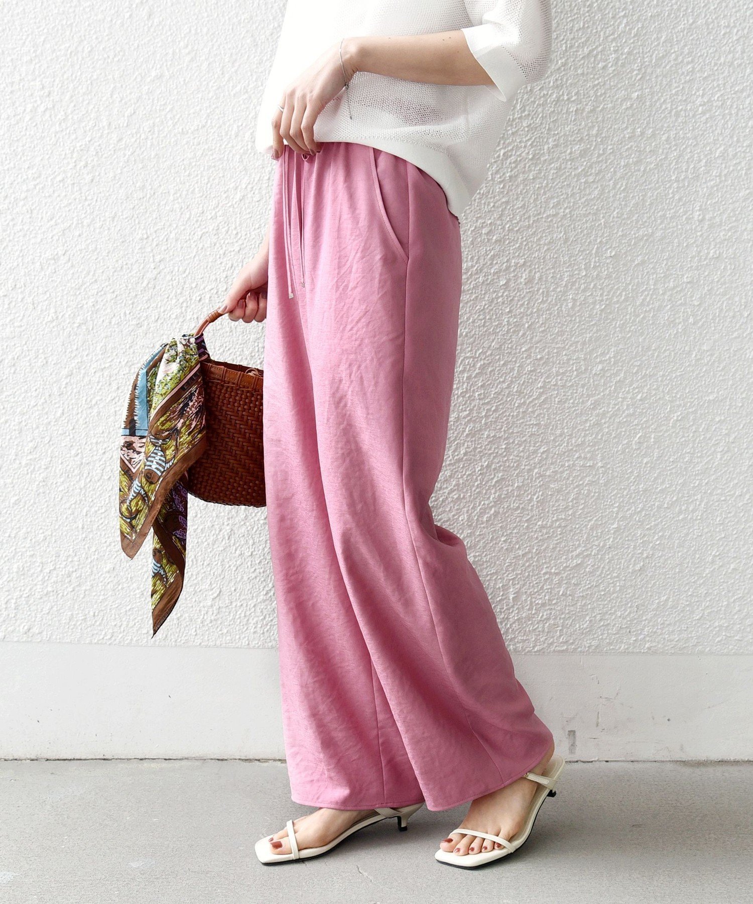 【シップス フォー ウィメン/SHIPS】の手洗い可能 ツイル ドロスト パンツ インテリア・キッズ・メンズ・レディースファッション・服の通販 founy(ファニー) 　ファッション　Fashion　レディースファッション　Fashion for Women　パンツ　Pants & Trousers　カッティング　Cutting Detail　ギャザー　Gathered, Ruffled　シューズ　Shoes, Footwear　ジャケット　Jacket, Outerwear　タンブラー　Tumbler, Travel Mug　ツイル　Twist, Twisted Detail　人気　Popular, Best Seller　バランス　Balance, Style Balance　フリル　Frill, Ruffle　ポケット　Pocket, Pocket Detail　おすすめ　Recommended / Our Picks　夏　Summer　旅行　Travel　2026年　2026　ピンク|ID: prp329100004926178 ipo3291000000036964299