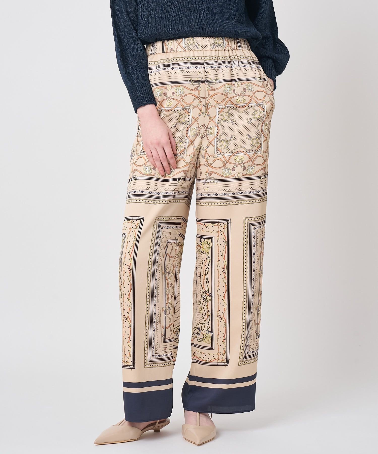 【アナイ/ANAYI】の【セットアップ対応商品】スカーフプリントイージーパンツ インテリア・キッズ・メンズ・レディースファッション・服の通販 founy(ファニー) 　ファッション　Fashion　レディースファッション　Fashion for Women　セットアップ　Matching Sets　レディースパンツ・ボトムス　Pants & Trousers / Bottoms　セットアップ　Set-Up, Coordinated Outfit　beige|ID: prp329100004926197 ipo3291000000036964376