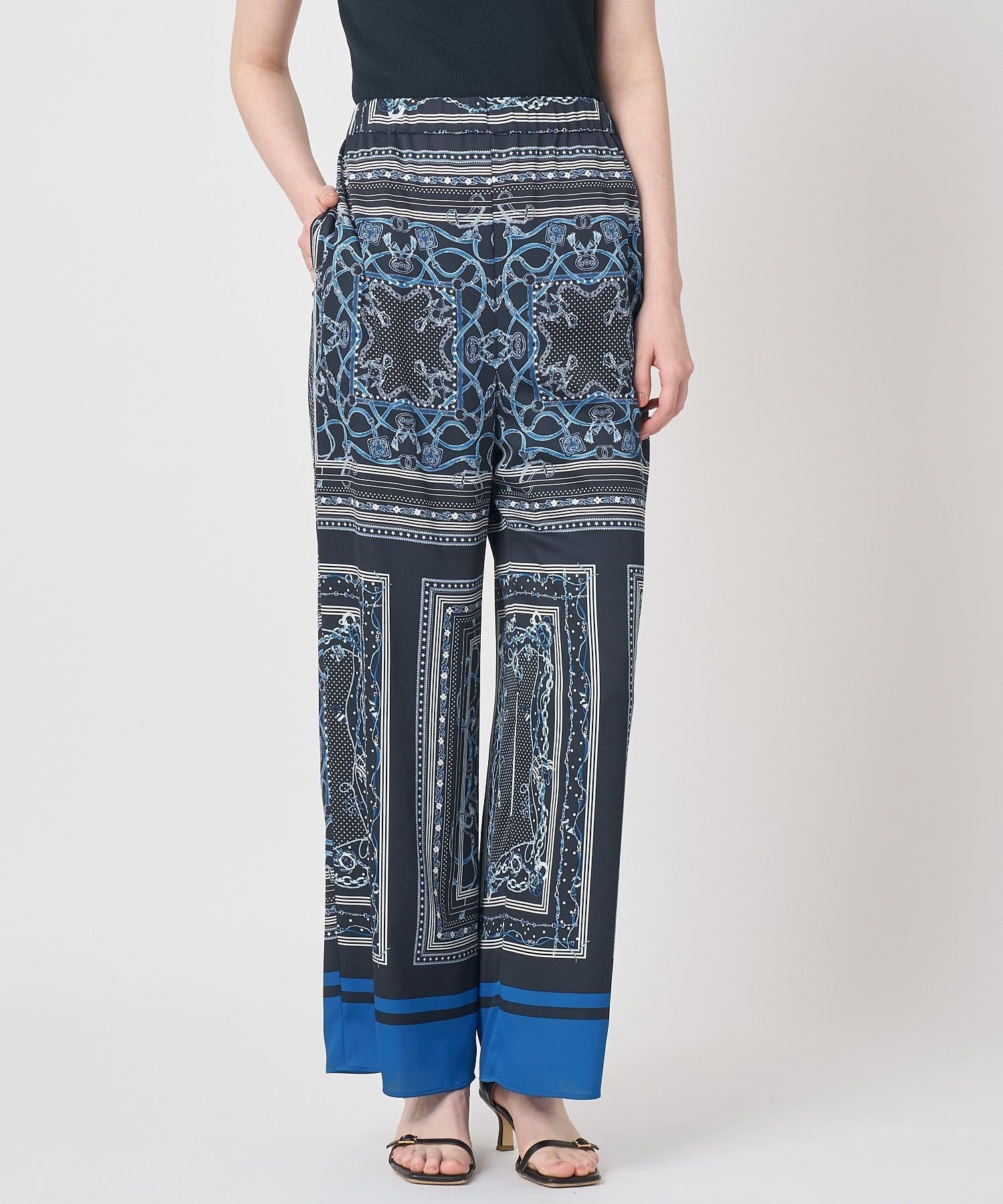 【アナイ/ANAYI】の【セットアップ対応商品】スカーフプリントイージーパンツ インテリア・キッズ・メンズ・レディースファッション・服の通販 founy(ファニー) 　ファッション　Fashion　レディースファッション　Fashion for Women　セットアップ　Matching Sets　レディースパンツ・ボトムス　Pants & Trousers / Bottoms　セットアップ　Set-Up, Coordinated Outfit　navy|ID: prp329100004926197 ipo3291000000036964379