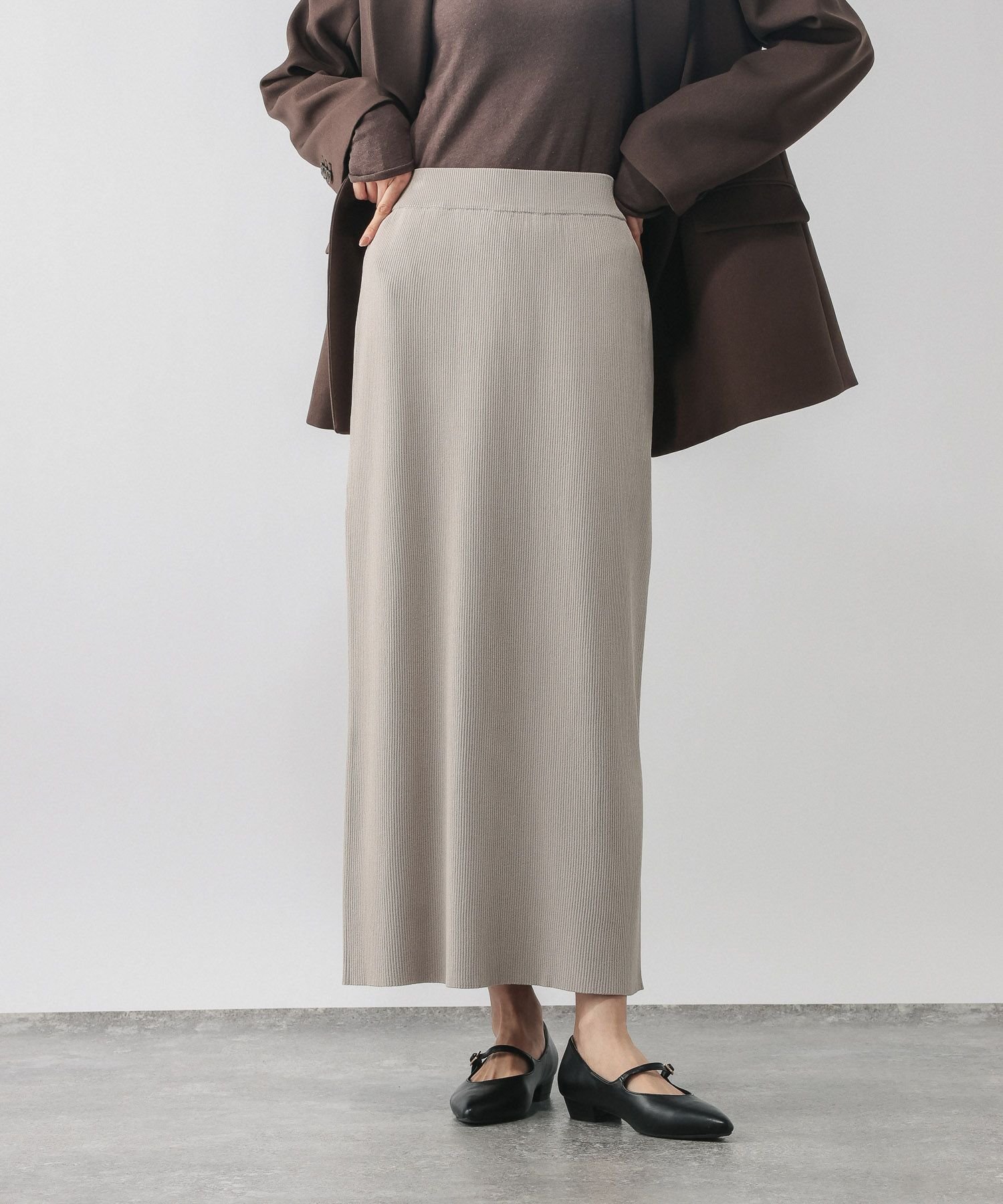 【グローバルワーク/GLOBAL WORK】のニットリブIラインスカート/632948 人気、トレンドファッション・服の通販 founy(ファニー) 　ファッション　Fashion　レディースファッション　Fashion for Women　スカート　Skirts　おすすめ　Recommended / Our Picks　スウェット / スエット　Sweatshirt, Sweatwear　ストレッチ　Stretch, Stretchy Fabric　スリット　Slit, Slit Detail　ダウン　Down, Puffer　フェミニン　Feminine, Girly　リラックス　Relax, Relaxed Fit　旅行　Travel　楽ちん　Easy Fit, Comfortable　ビジネス 仕事 通勤　Business / Work / Commuting　 other-1|ID: prp329100004926205 ipo3291000000036964406